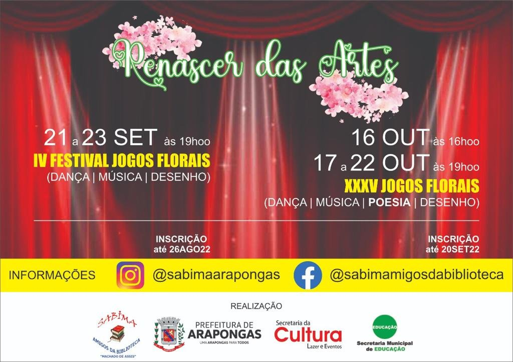 IV Festival Jogos Florais de Arapongas terá participação de 710 alunos e diversas apresentações
