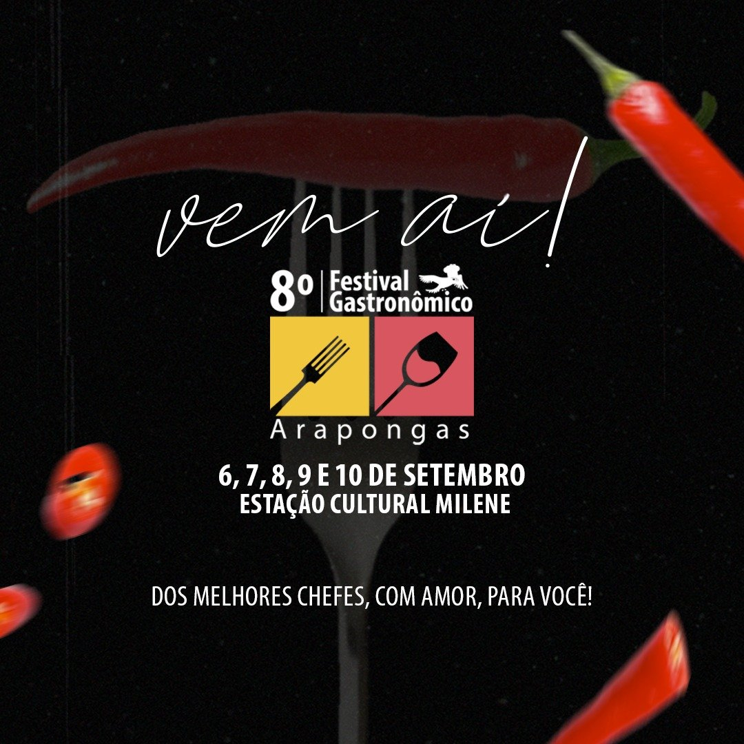 De 06 a 10 de setembro, Arapongas recebe 8ª edição do Festival Gastronômico